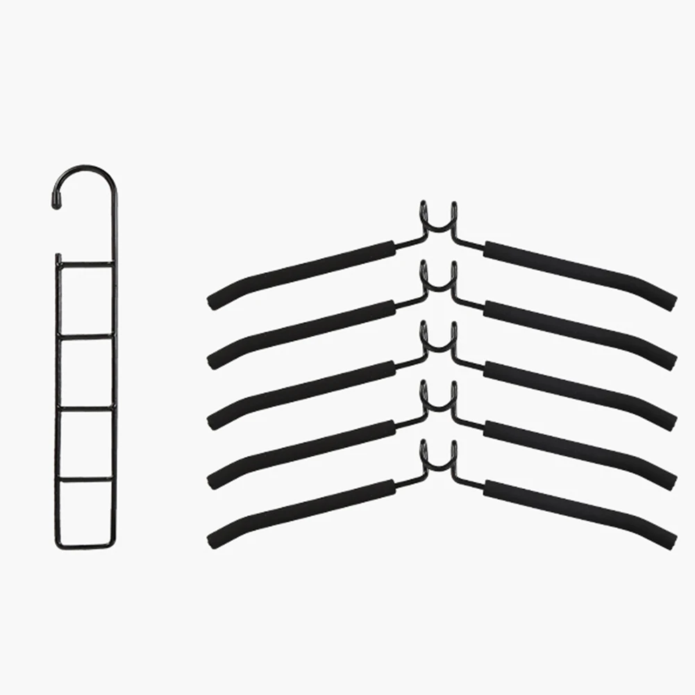 Multi-Layer Anti-Slip Clothes Hangers Save Space 5 in 1 Metal Laundry Rack Storage for Shirt Sweater Suit Dress Coat HFing | Дом и сад