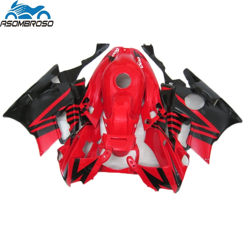 

Black Red Motorcycle Fairing Kit for HONDA CBR 600 F2 1991 1992 1993 1994 Aftermarket fairings set CBR600 91 92 93 94 AS42