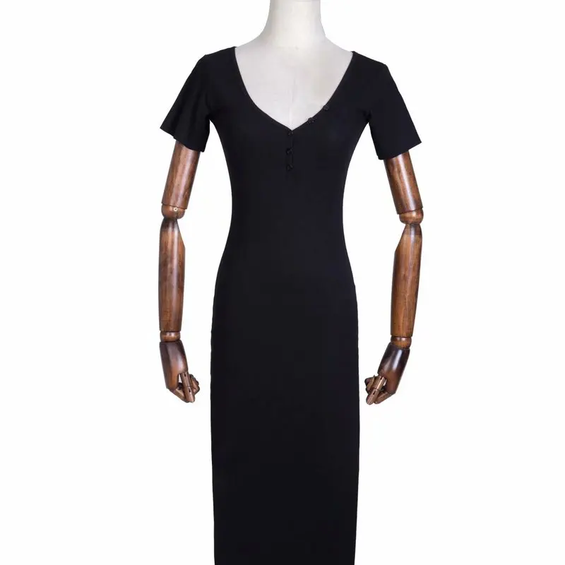 Ms D + 19822 30 Модное Новое платье с v образным вырезом коротким рукавом женское vestidos de