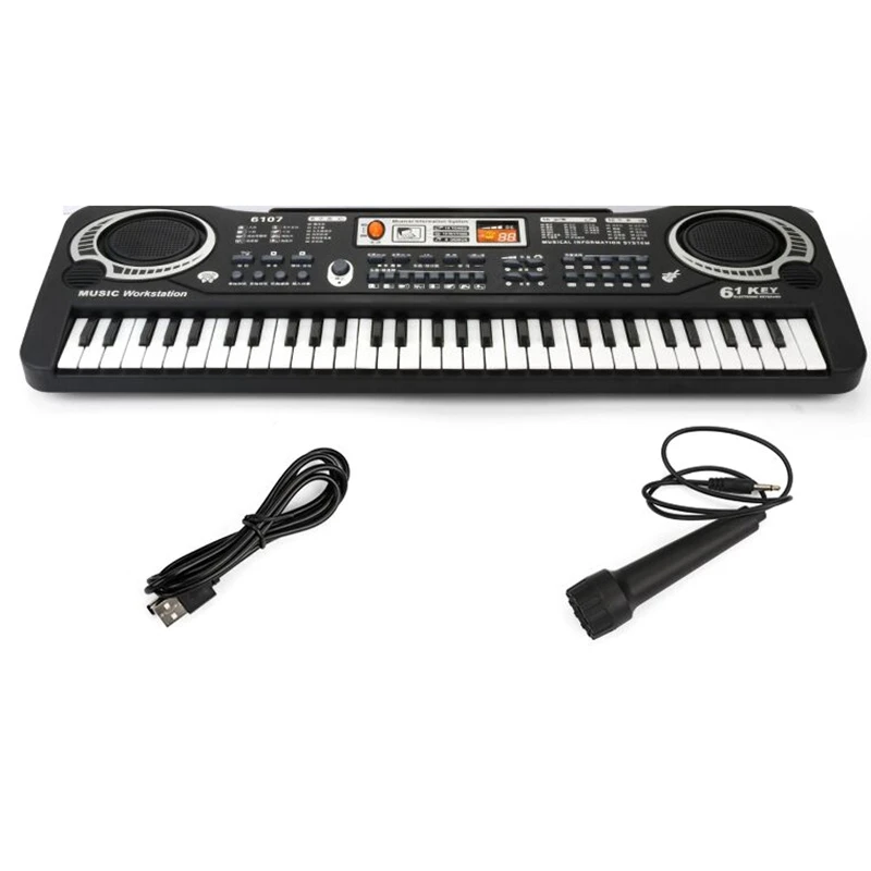 

Keyboard Piano Kids 61 Key Electronic Digital Piano Musical Instrument Kit with Microphone,US Plug