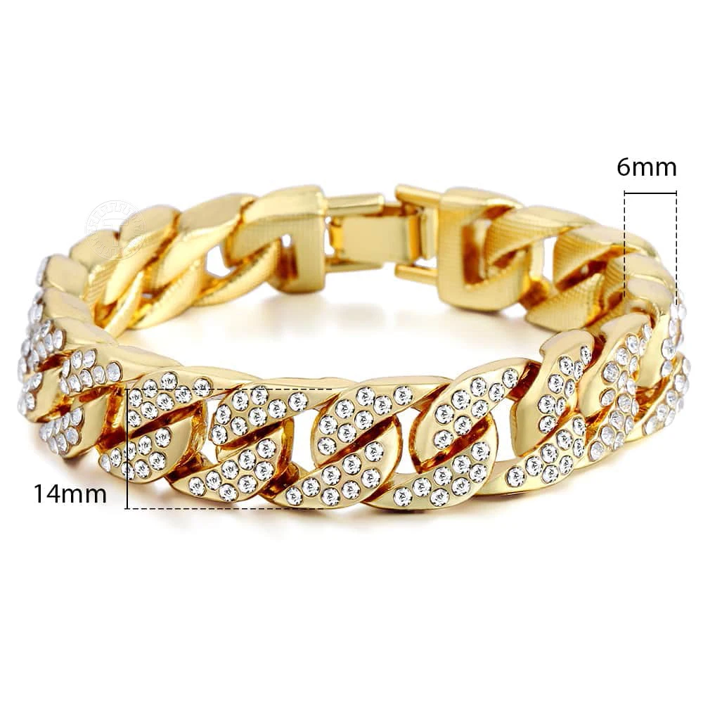 Мужские браслеты Davieslee золотой браслет цепочка с кубинской цепочкой в Майами