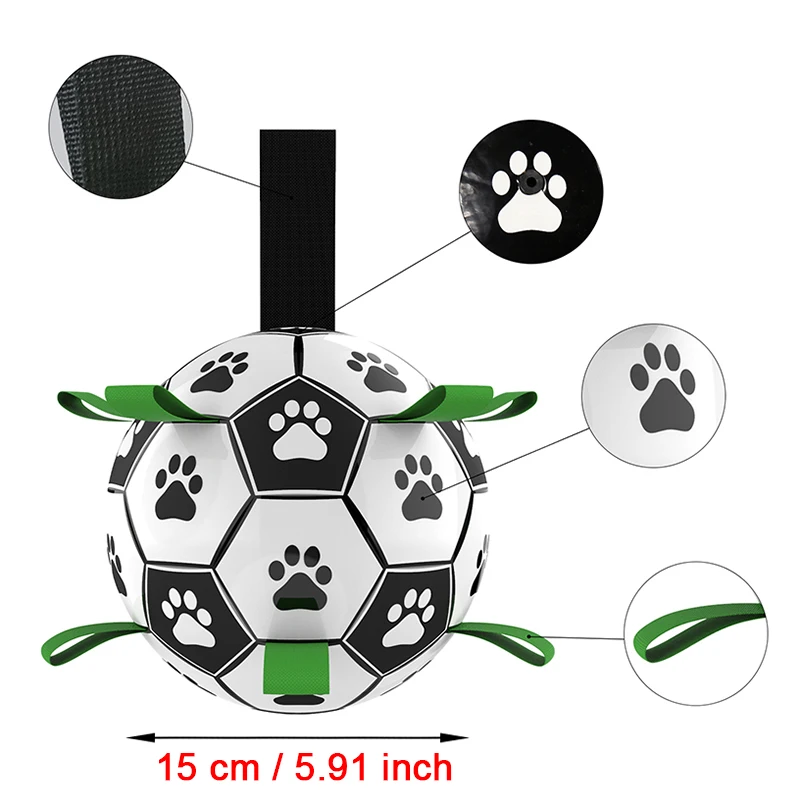 

Dog Toy Lovely Paw Football Toys For Puppy Large Dogs Outdoor Training Interactive Pet Bite Chew Ball Toys Soccer And Inflator