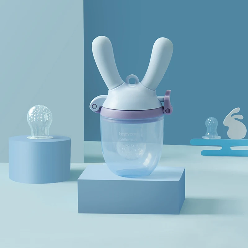 Rabbit blue Детские мельницы для фруктов, овощей, для обработки пищевых продуктов, соска для младенцев, мешок для укуса фруктов, Детская молярная палочка, измельчитель для укуса - Цвет: Rabbit blue