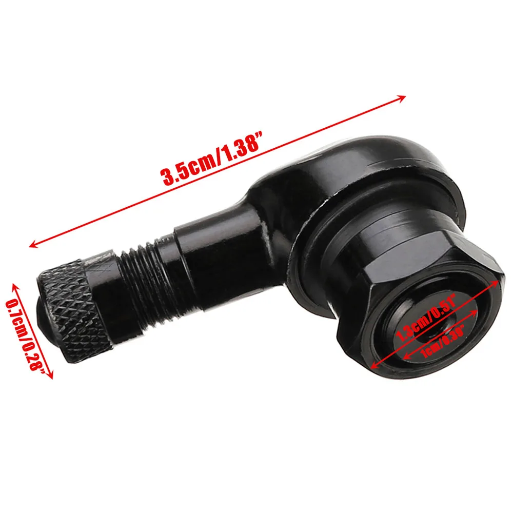 

2x Black CNC Motorcycle 90 Degree Angle Wheel Tire Stem Tubeless Valve Aluminum Motorcycle Accessories