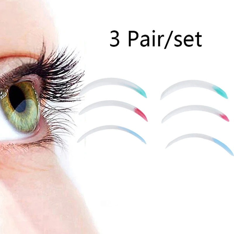 

3pairs Eyelash Perm Silicone Pad Recycling Lashes Rods Shield Lifting 3D Eyelash Curler Eyelashes Extension Makeup Tool