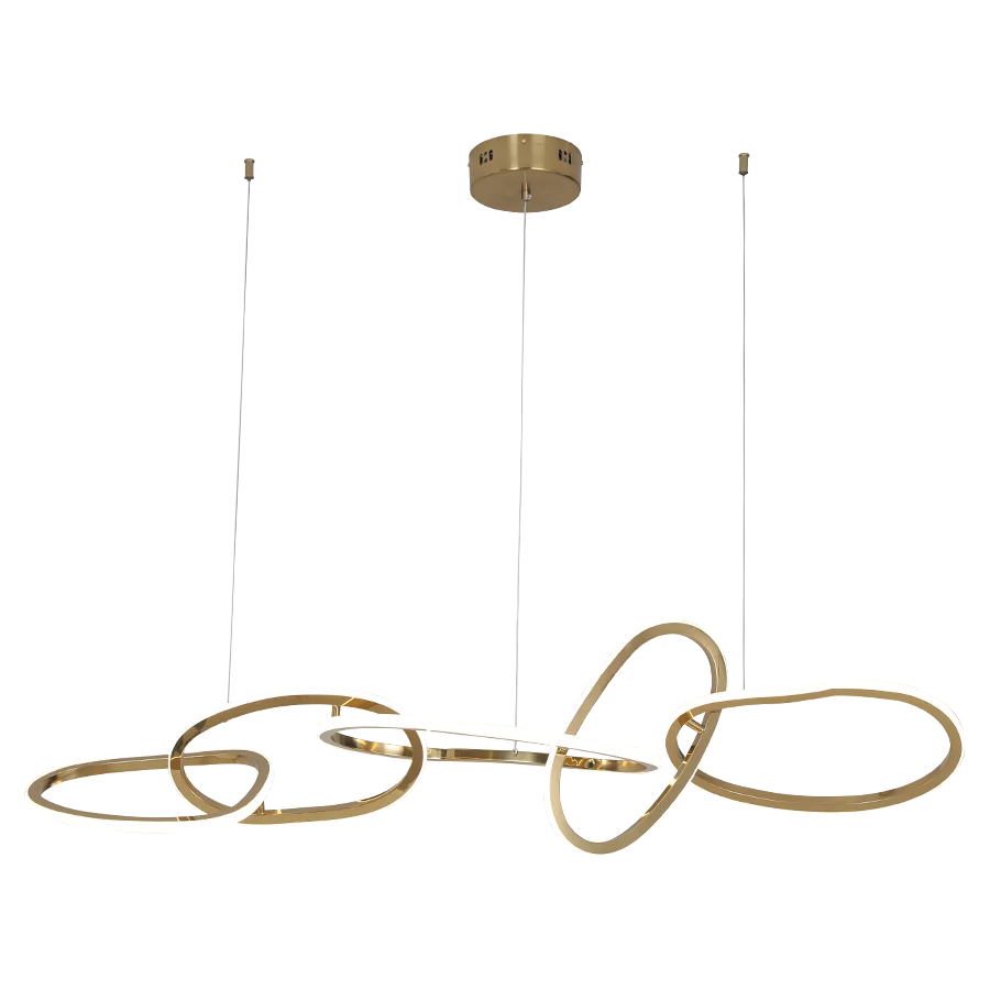 Купи Modern Luxury Chandeliers Simple Fashion Dining Room Office Cafe Decoration Lighting Gold Stainless Steel Circle Pendant Lights за 12,606 рублей в магазине AliExpress