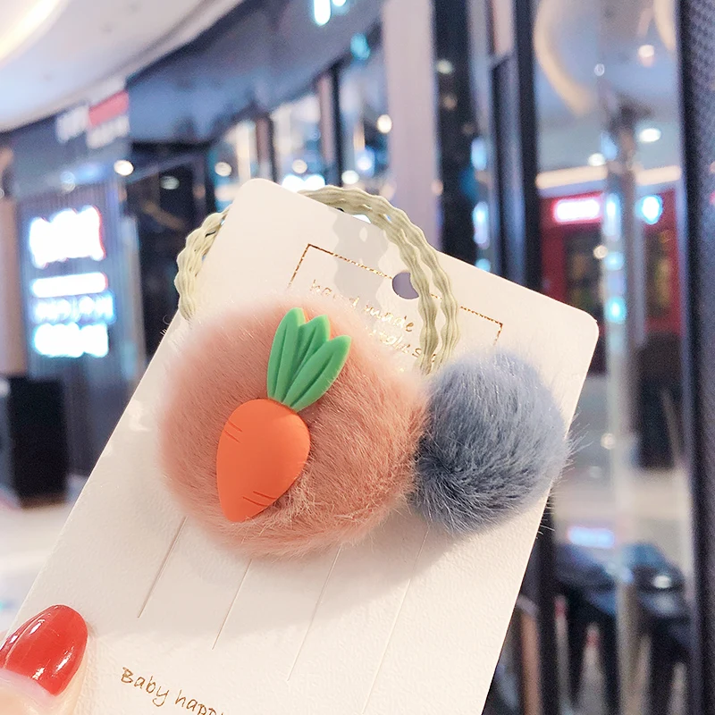 Новинка Детские милые резинки для волос с бананом арбузом морковкой ананасом