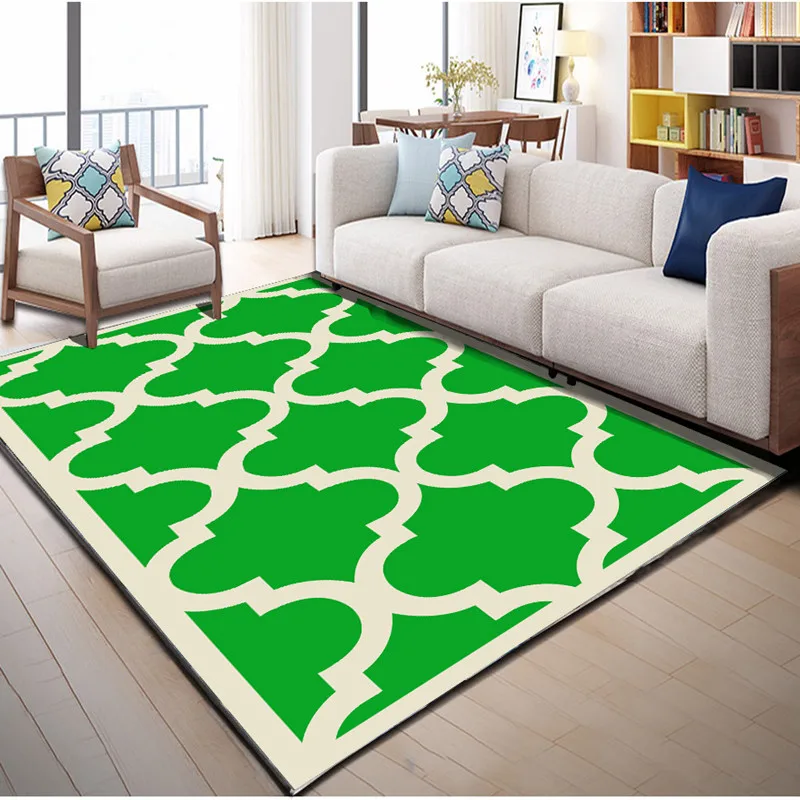 Ковер в скандинавском стиле с 3D принтом розовый/черный/желтый/зеленый Домашние