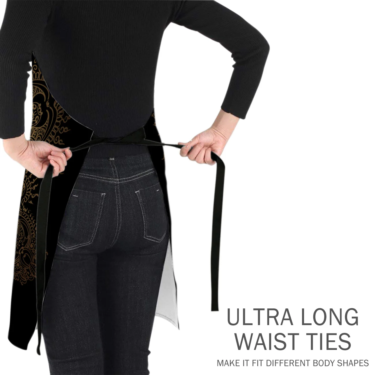 Арабский золотой цветок абстрактное искусство тату Кухонный Фартук с узором