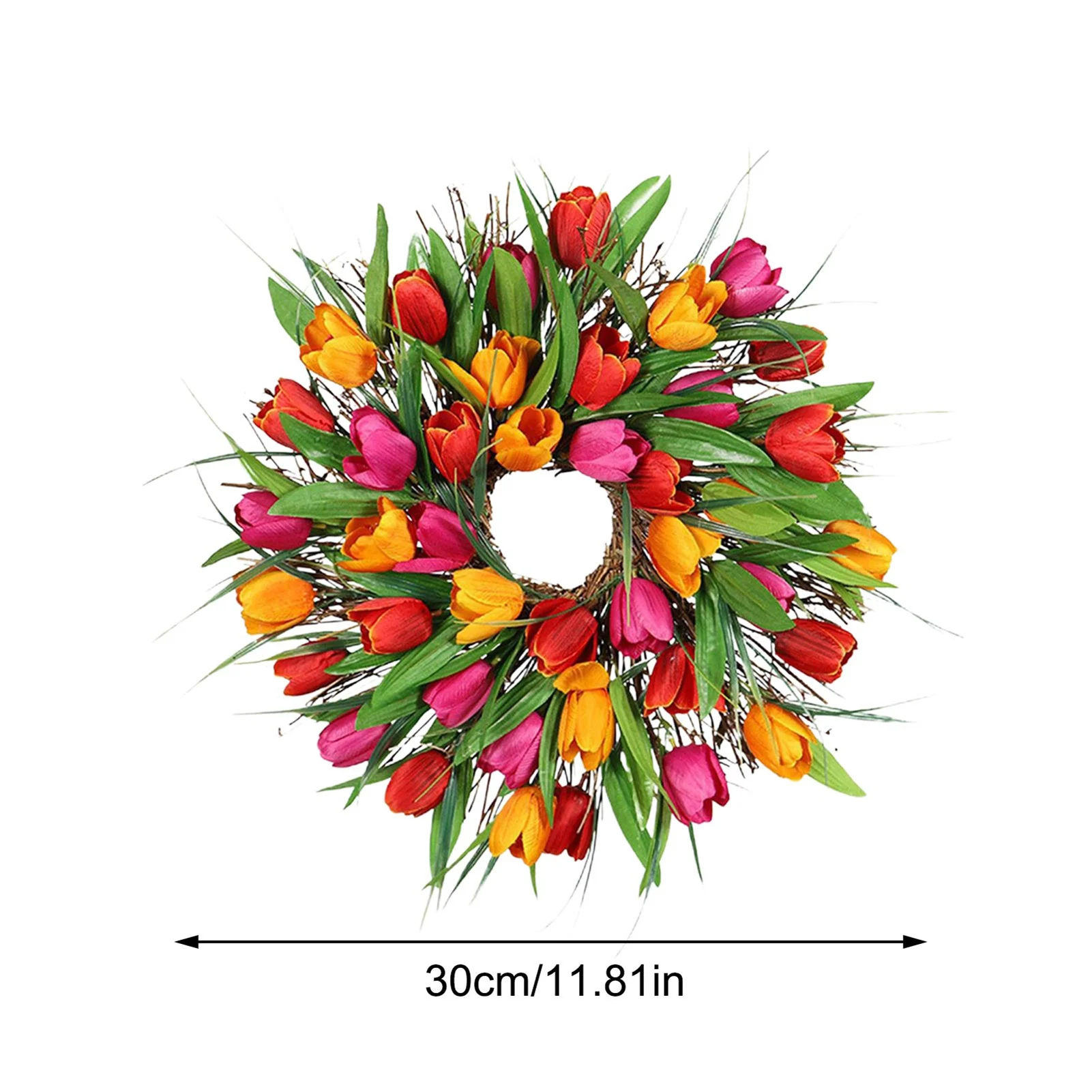 

Home Party Supplies Hawaii Decor Tulip Wreath Flower Wreaths For Front Door Decoration, UV Protection To Prevent Fading