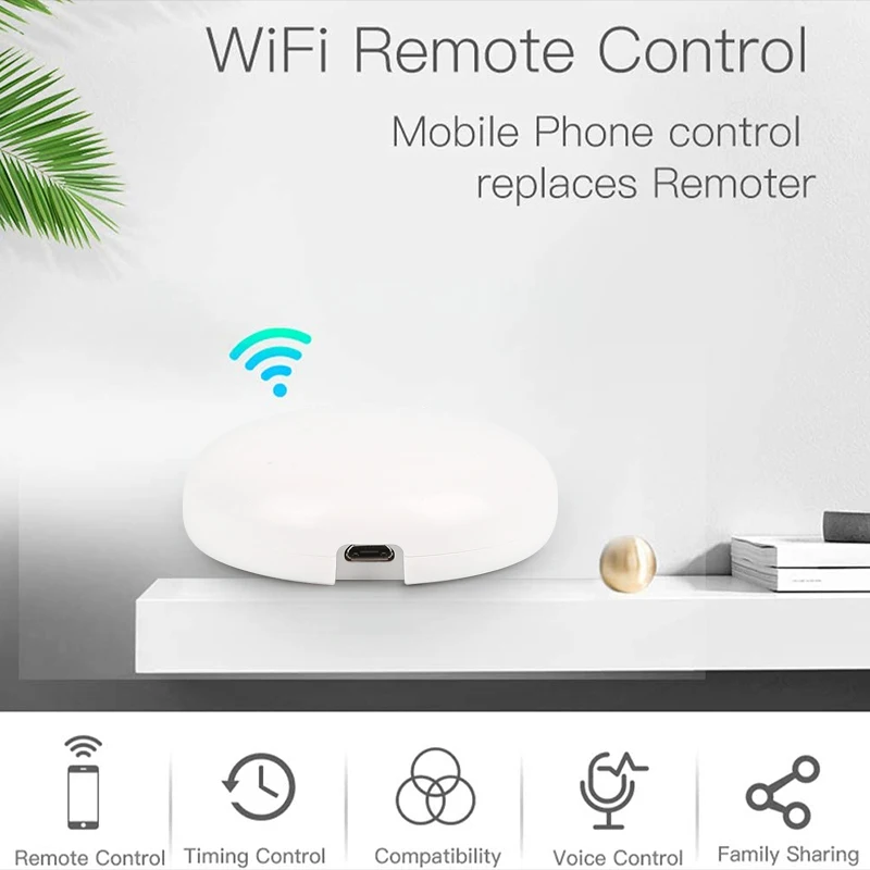 

Smart Wireless WiFi-IR Remote Controller WiFi Smart Infrared Remote Control Tuya/Smart Life APP Work With Alexa Google Home