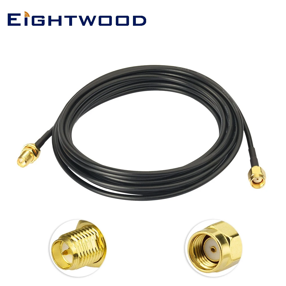 Eightwood RP SMA мужчина к женский RG174 3 м для Беспроводной сетевая карта USB адаптер Wi Fi