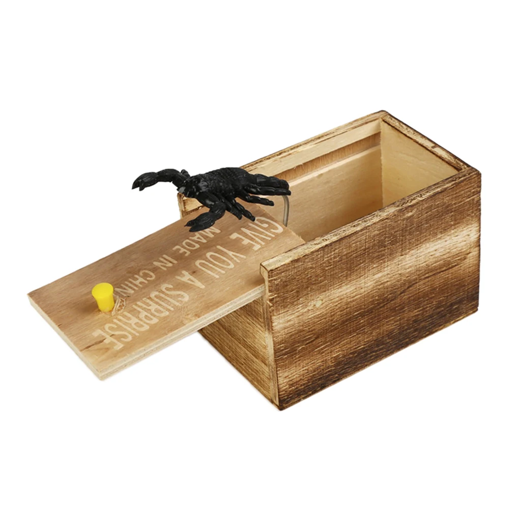 

Забавная пугающая коробка, деревянный паук для розыгрыша, скрытый в чехле, отличное качество, деревянная коробка для розыгрыша, интересная ...