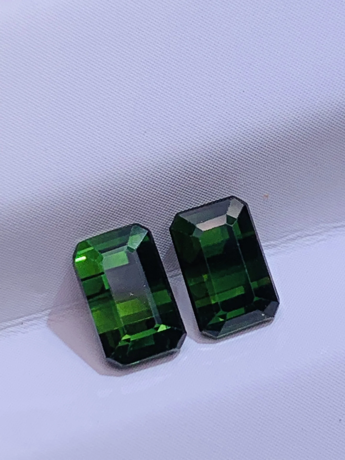 2pcs/lot pure natural tourmaline can be inlaid earrings dark green A pair rectangle accessories gem jewelry bizuteria damska