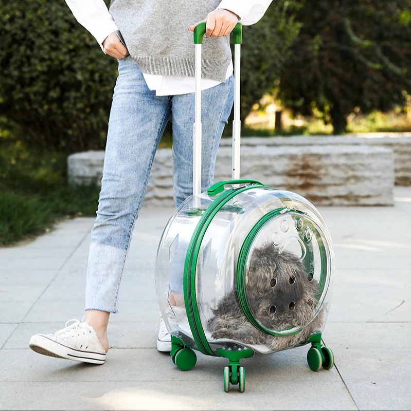 

Carro de Pet mochila multifuncional transpirable y Portátil Bolsa de gato Pet transparente de la caja de aire de burbuja caja