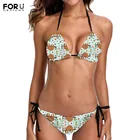 Женский Летний Пляжный Купальник с заниженной талией и цветочным принтом