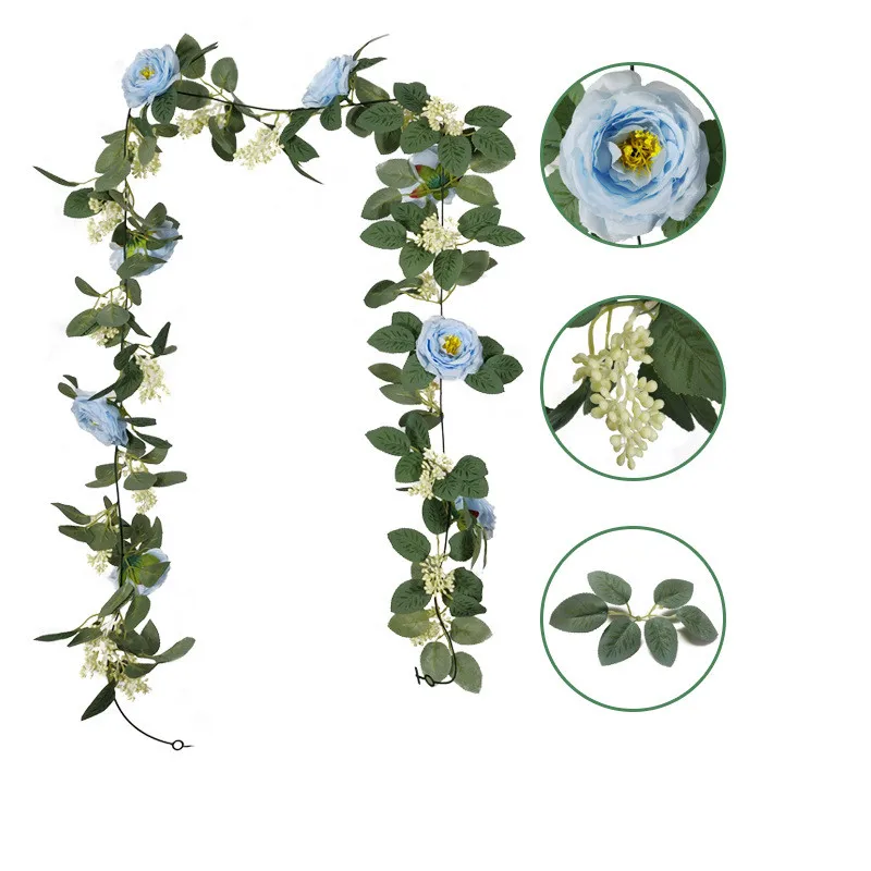 Искусственные растения зеленые листья цветок для вечерние ринки Рождества