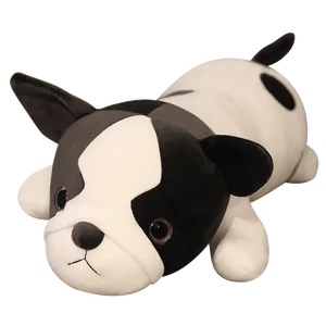 Мягкая игрушка в виде черного бульдога для детей, 80100120 см