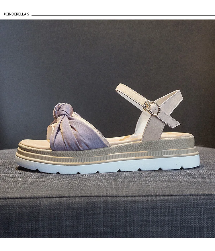

Purple French Thick-Soled Sandals Women's Summer 2021 New Mid-Heel Fairy Platform Roman Shoes Fashion Word Belt Women's Shoes