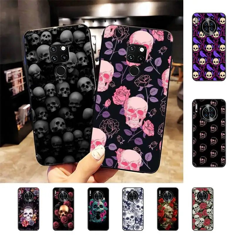 

Gothic Fashion Skull Phone Case For Huawei Nova 3I 3E mate 20lite 20Pro 10lite Luxury funda case