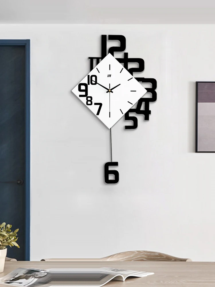 Модные часы для гостиной креативные с маятником модные простые ресторанные