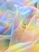 ins high quality rainbow gradient tulle photo backdrop gauze photography props background cloth foto for jewelry cosmetics shoot