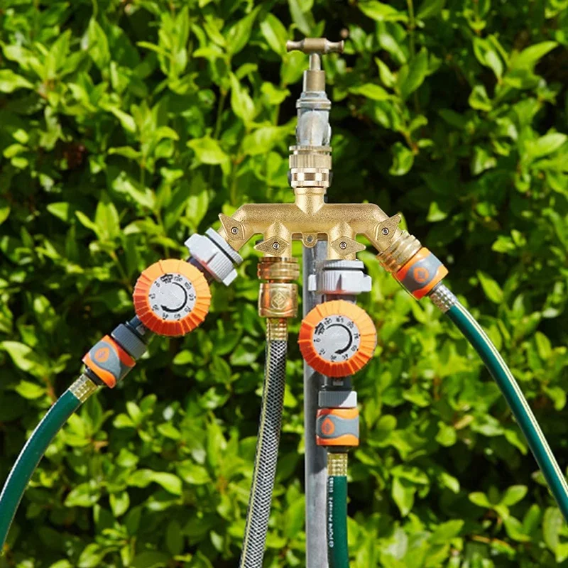 

Hose Splitter, Garden Hose Splitter, 4 Way Hose Splitter, 4 Shut-Off Valves for Garden Watering (American Thread 3/4)