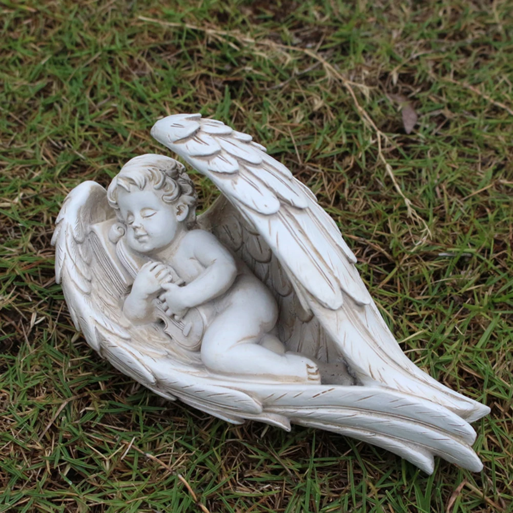 

2021 Outdoor Garden Decor Crafts Ornament Figurines Yard Resin Angel Boy Sculpture Art Statues Collecting Ornament