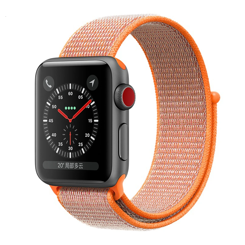 Spicy Orange Нейлоновый ремешок для Apple Watch серии 5 42 мм iwatch 44 мм ремешок 38 мм 40 мм iwatch sreies 4 3 2 pulseira браслет ремешок для часов - Цвет ремешка: Spicy Orange
