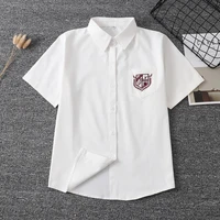 2020 japanese school uniform jk sailor suit tops embroidery cute work uniforms for girls short sleeve white shirt girls uniform