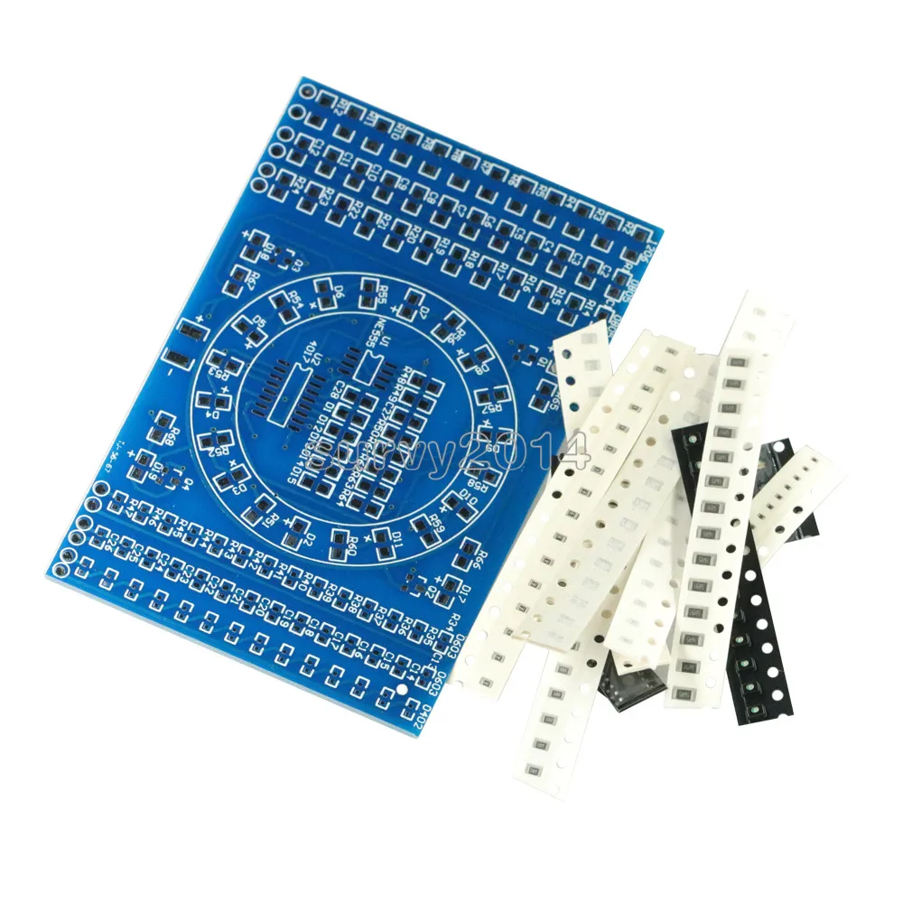 CD4017 вращающаяся светодиодная SMD NE555 паяльная тренировочная доска набор сделай
