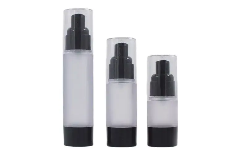 15 мл матовый черный пластиковый безвоздушный флакон