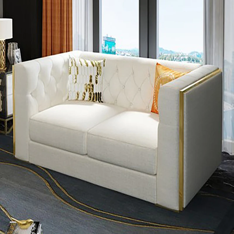 Скандинавский тканевый диван в современном минималистичном стиле для гостиной