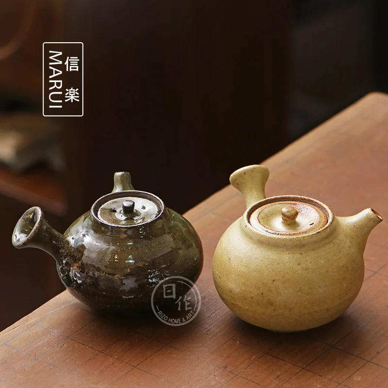 

Japan imports letter le burn side put the teapot famous ZuoLang onishi coarse ceramic tea set lasts a na wind