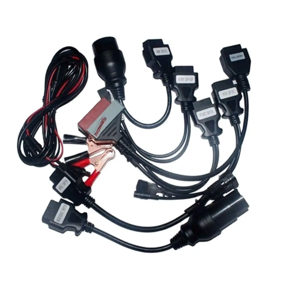 АДАПТЕРНЫЕ кабели для автомобилей TCS CD-P OBD2 OBDII, диагностический кабель интерфейса, полный комплект из 8 кабелей для автомобилей Au-tocom от AliExpress WW