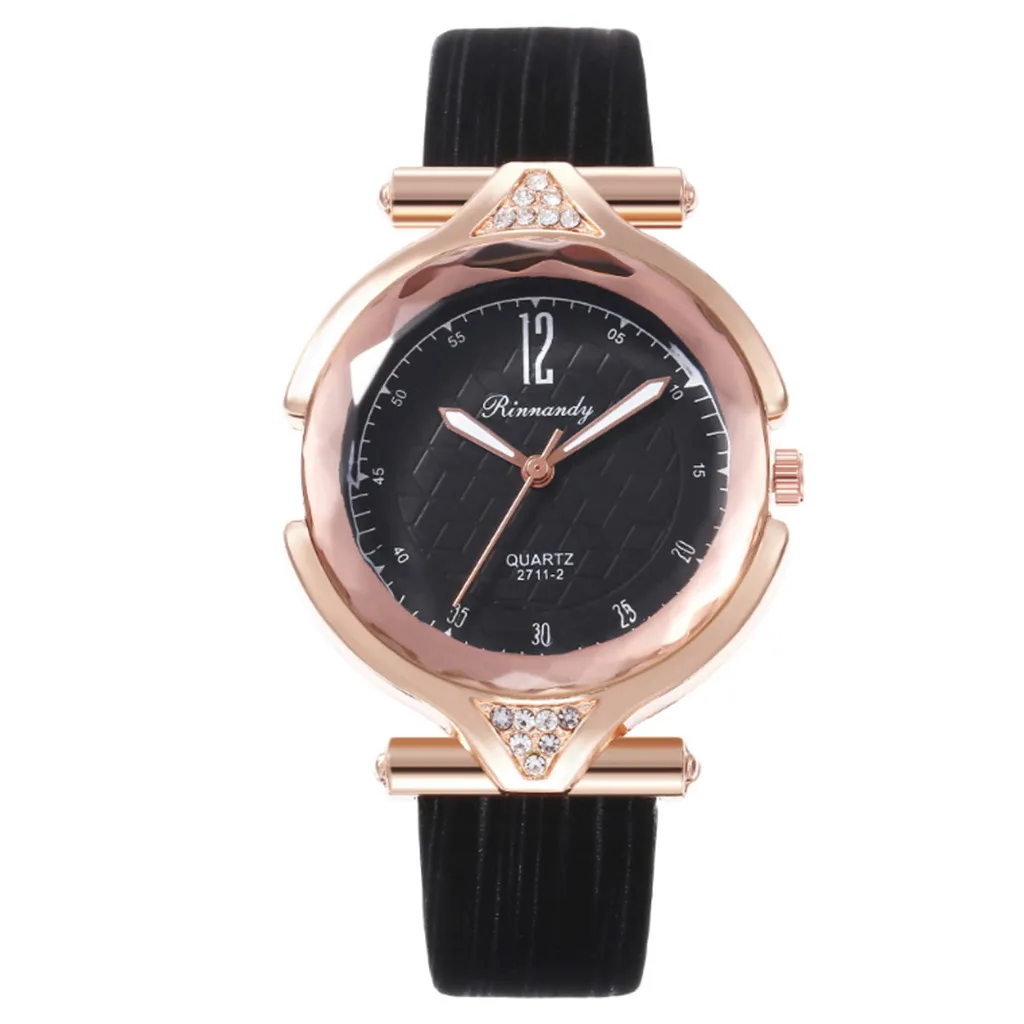 

New Fashion Ladies Watch Luxury Crystal Dial Leather Band Quartz WristWatch Casual Women Watches reloj mujer /d