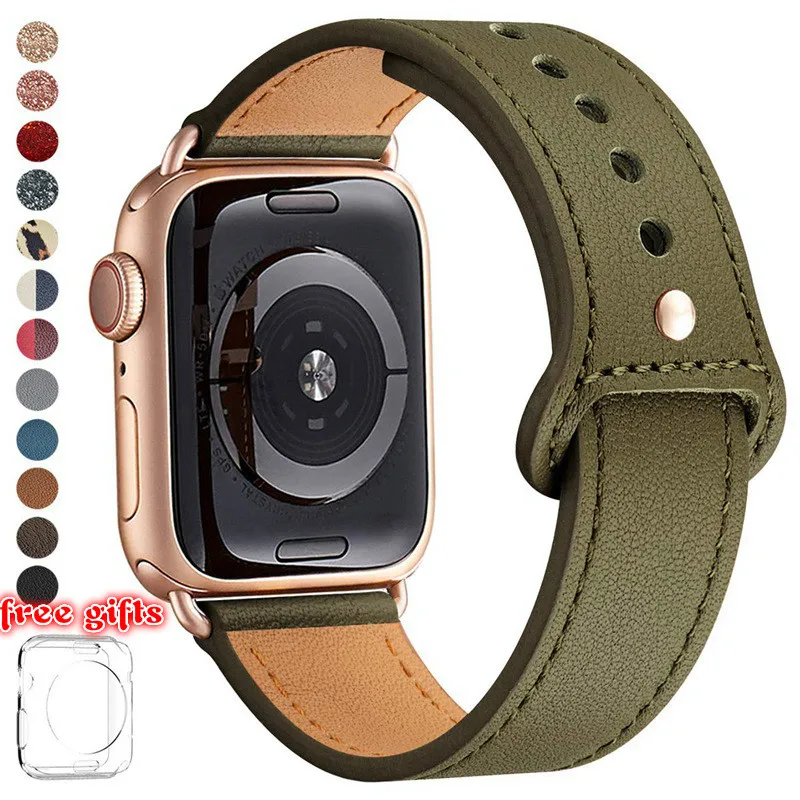 

EUBBOM Genuine leather loop strap for apple watch band 42mm 44mm 38mm 40mm iwatch watchband for apple watch 6 5 4 3 2 44mm 42mm