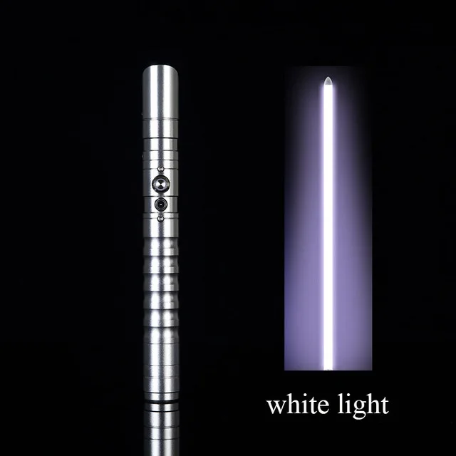 SilverHD white Светильник Jedi Sith, металлический меч, лазерный маскарадный светильник, сабельные игрушки, светящийся подарок для детей, светильник для улицы, креативные войны, игрушки, палка, меч - Цвет: SilverHD white