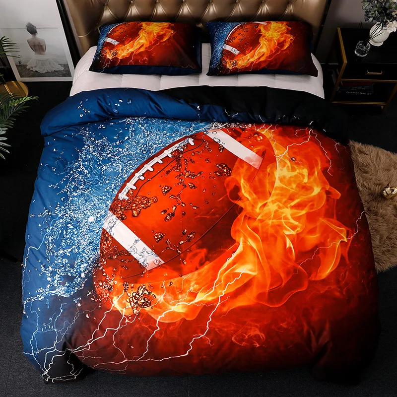 

3d basketball bed cover set bed set comforter bedding king sets queen luxury kids bedding home bedroom bed boy soccer bedspread