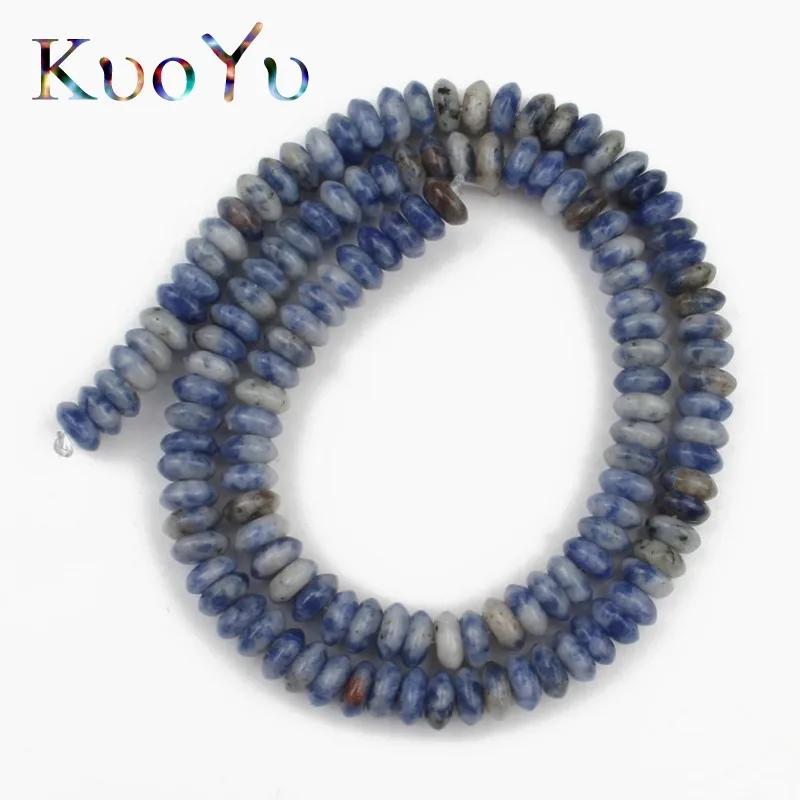 New Blue Sodalite 6 мм натуральный камень Turquoises Агаты Нефы опал Jaspers бусины Рондель Свободные Распорки бисера для самостоятельного изготовления ювелирных изделий Perles браслеты - Цвет: New Blue Sodalite
