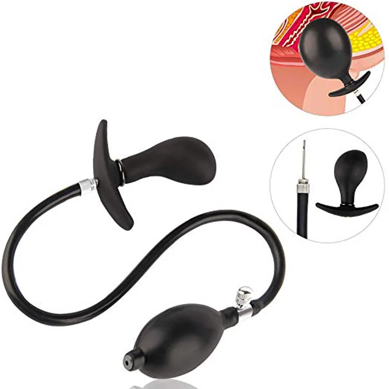 Очень большая силиконовая Анальная пробка надувная большой воздушный насос