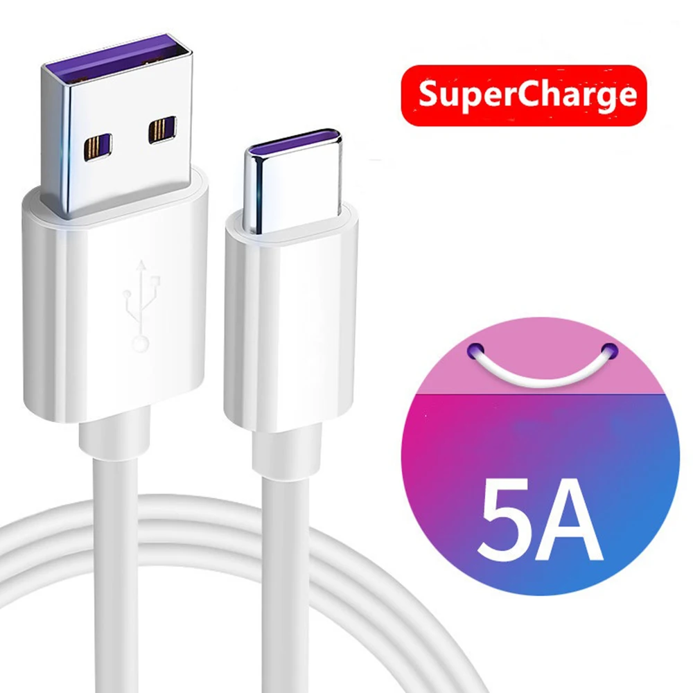 5А usb type C кабель для huawei mate 20 10 Pro P30 P20 Мобильный телефон USBC Быстрая зарядка USB