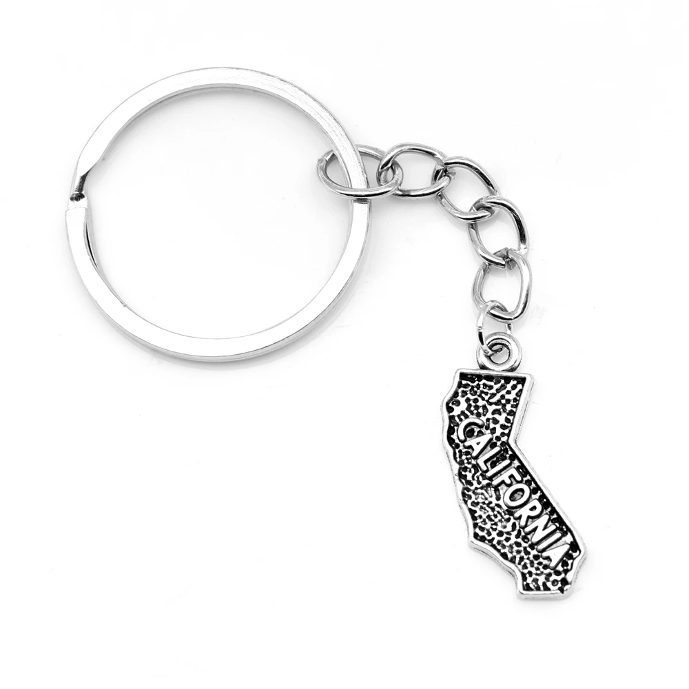 1 шт. 10X26 мм брелок для ключей с картой Калифорнии