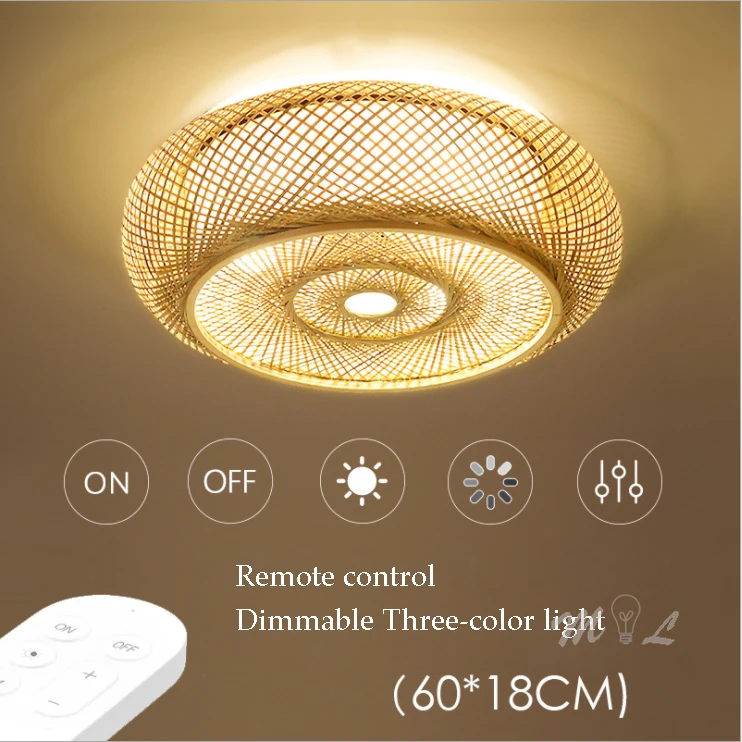 Бамбуковая Светодиодная лампа в китайском стиле потолочные светильники с