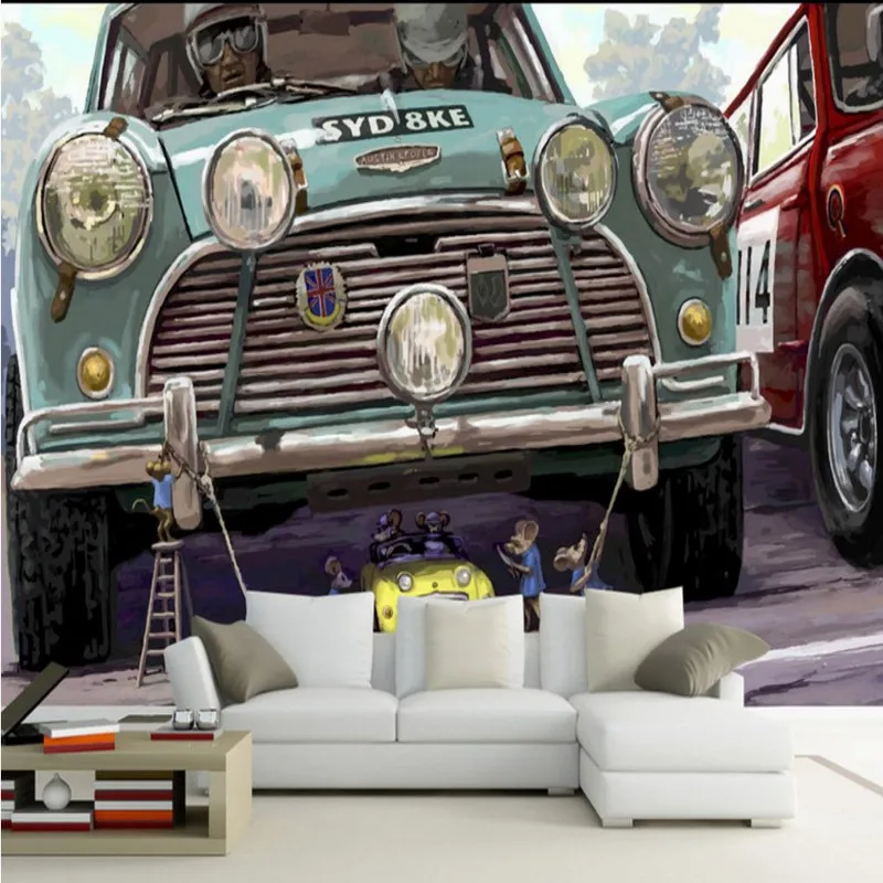 

Drop Shipping Wallpaper 3d High Quality Personality Car Photo Wallpaper Living Room Restaurant Decoration Backdrop Custom Murals