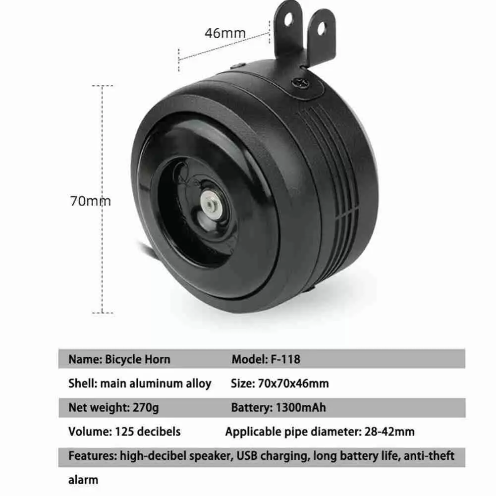 

Bicycle Car Bell USB Charging Electric Horn With Loud Car Scooter Bell Alarm Bicycle Anti-theft Alarm N3V5