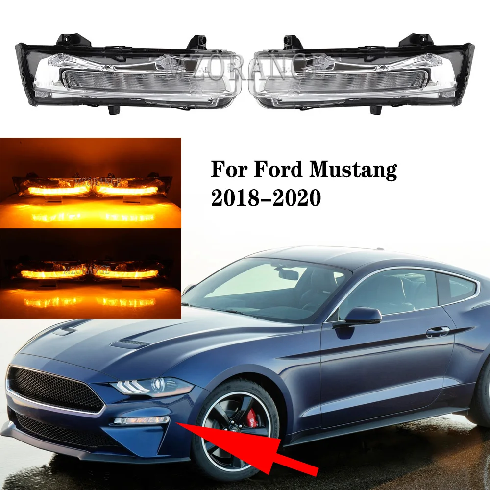 

For Ford Mustang 2018-2020 LED DRL Front fog lights Lamp Turn Signal Light headlights (US Version) CAR accessories