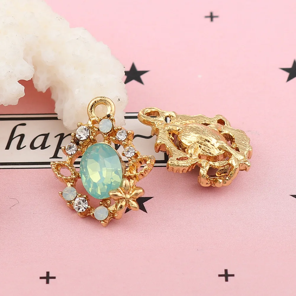 DoreenBeads модные подвески из сплавов на основе цинка овальные золотые настройки
