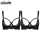 Женские экзотические бюстгальтеры iiniim, прозрачное кружевное нижнее белье на бретелях, женский короткий топ на косточках