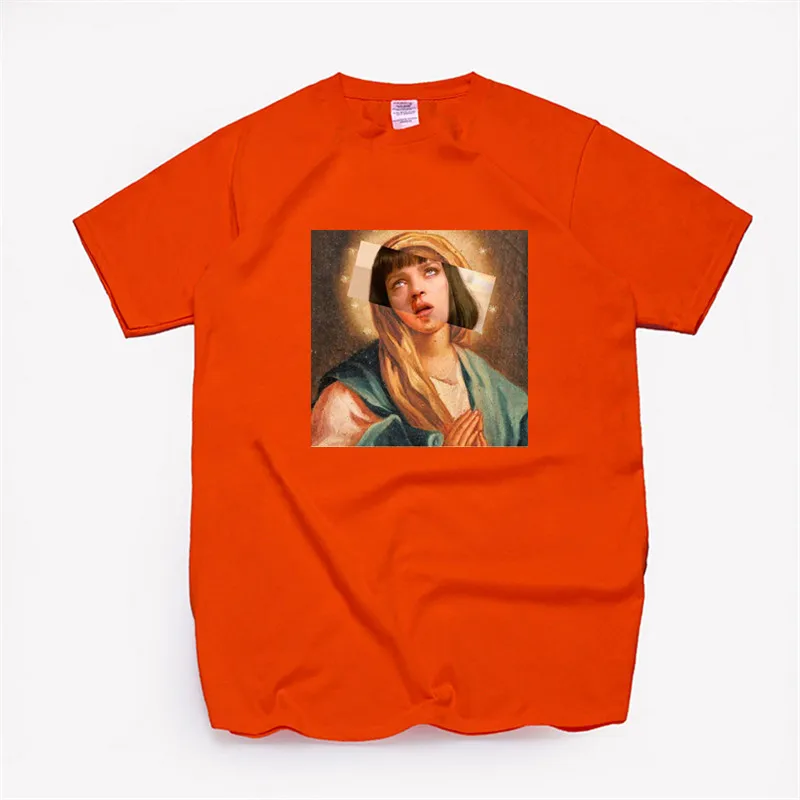 T58-Orange Женская хлопковая Футболка с изображением целлюлозы, Мэри Миа Уоллес, унисекс, скейтборд, Рождественская футболка, женская одежда для девочек, уличная рубашка - Цвет: T58-Orange